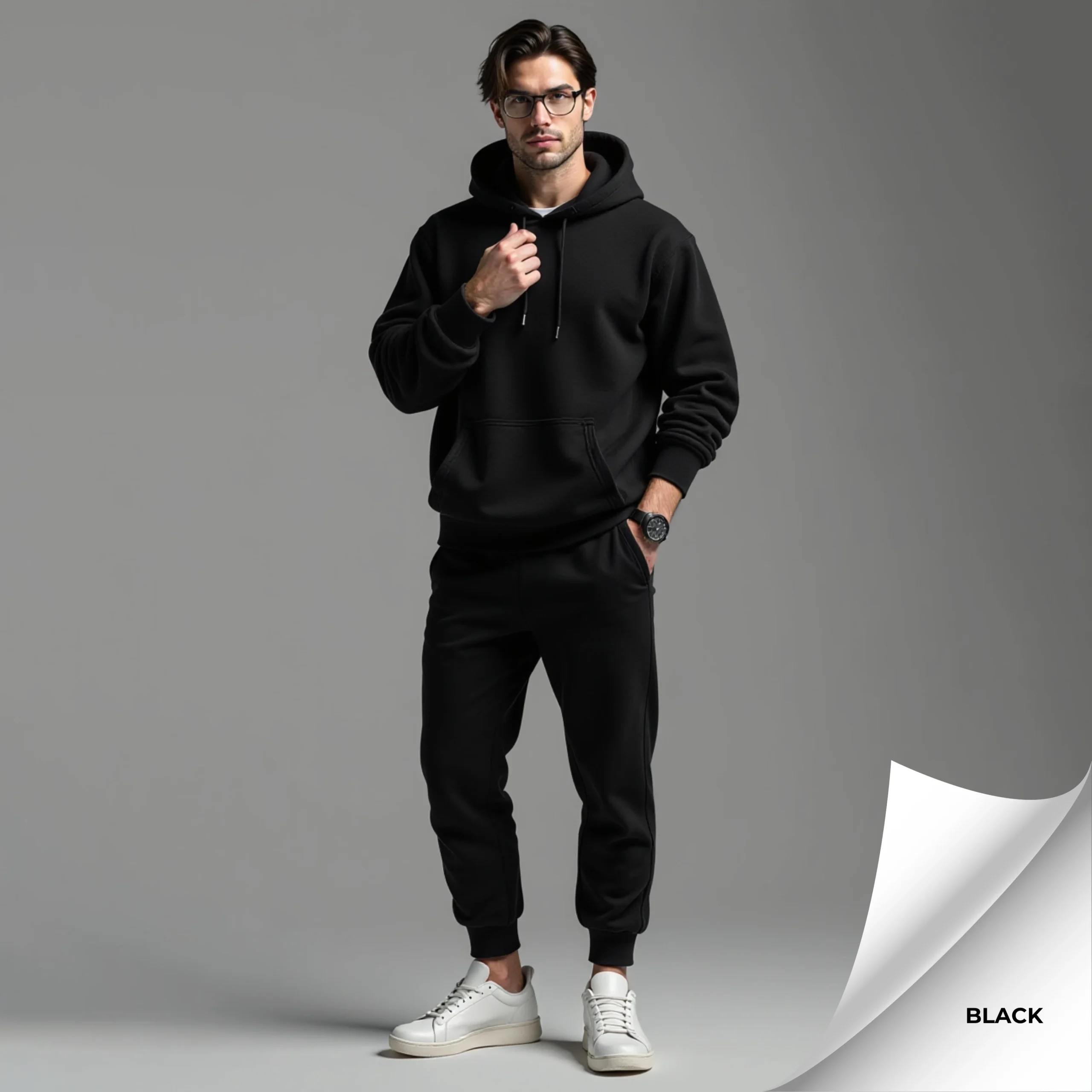 Fleece Men's Hooded Tracksuit - Image 14