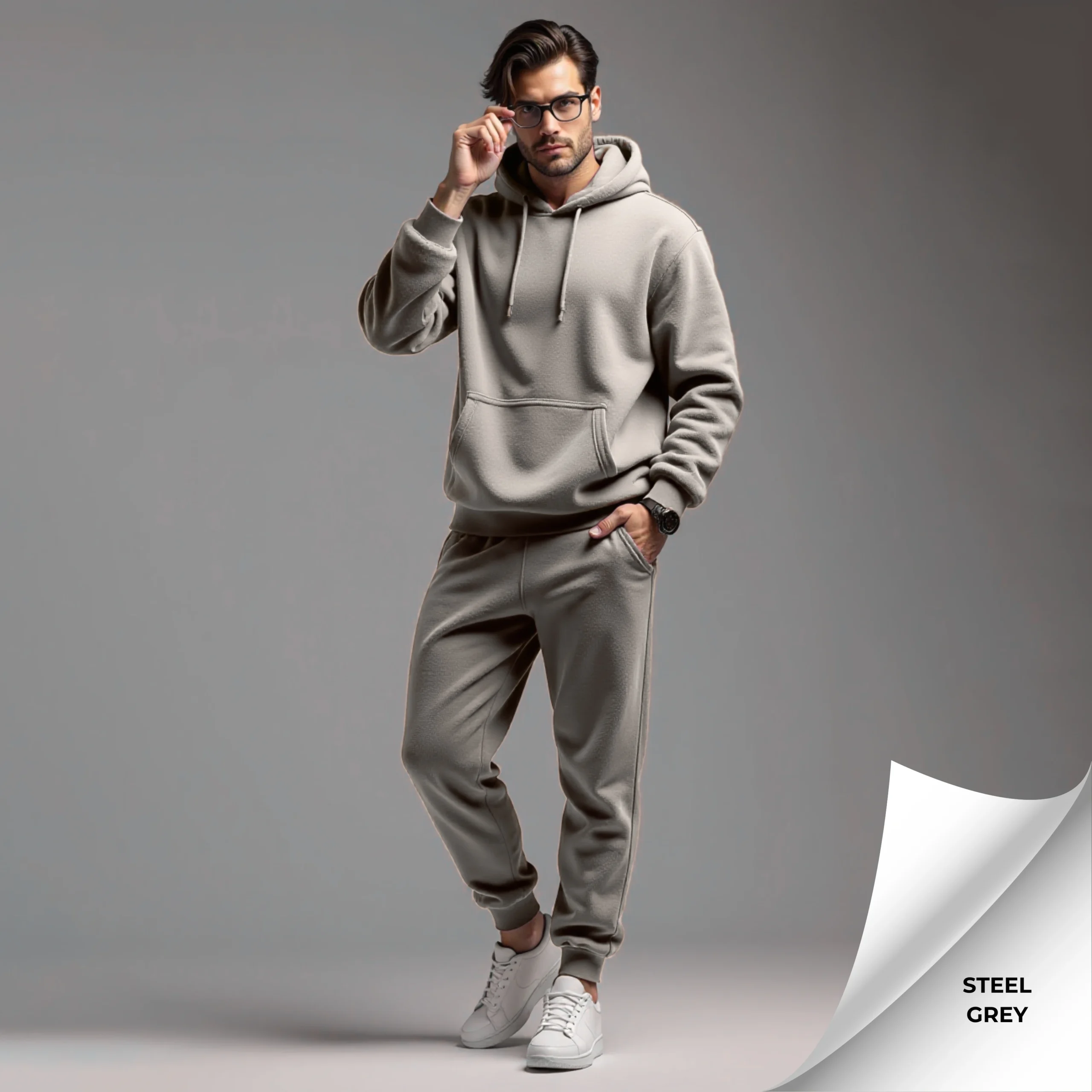Fleece Men's Hooded Tracksuit - Image 17
