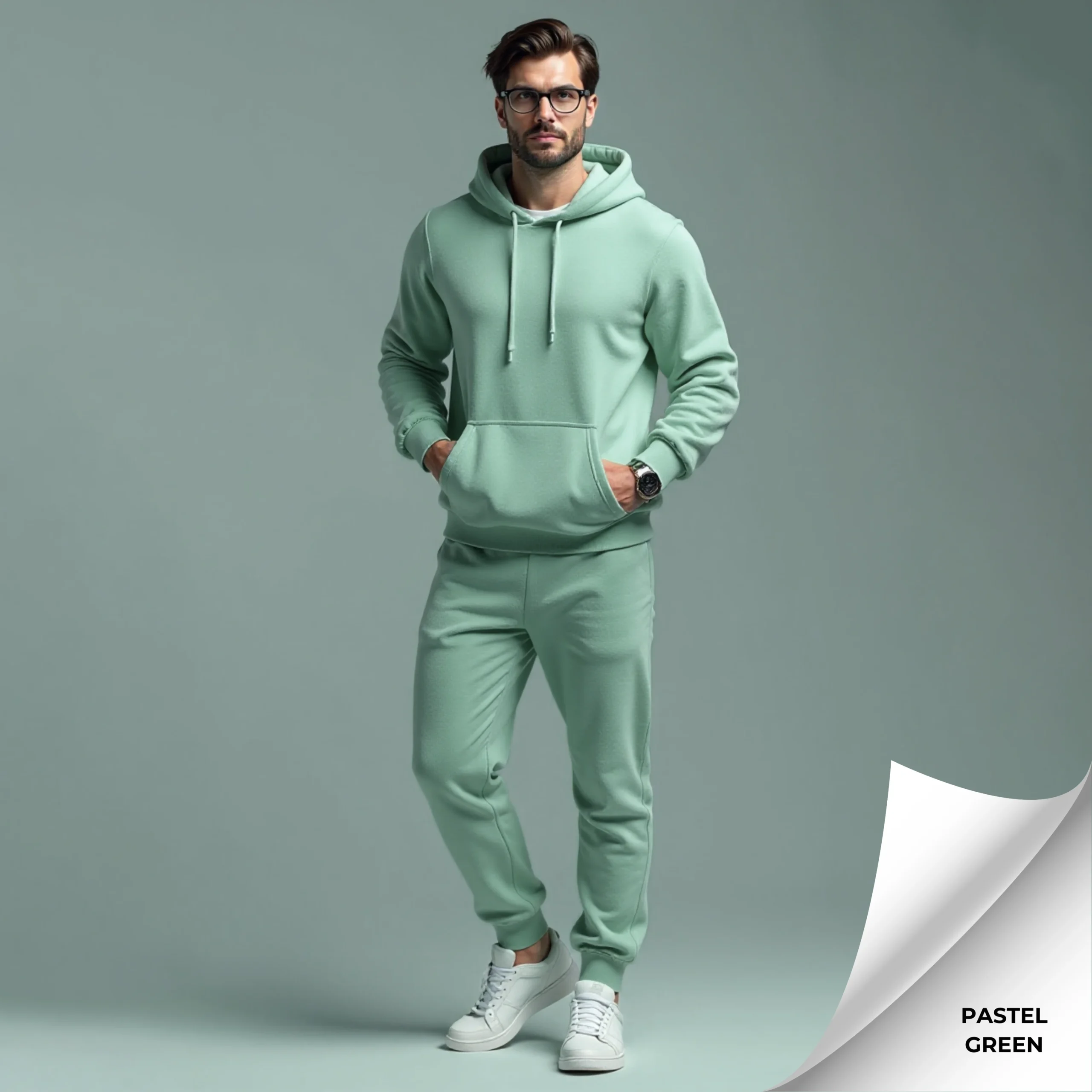 Fleece Men's Hooded Tracksuit - Image 8