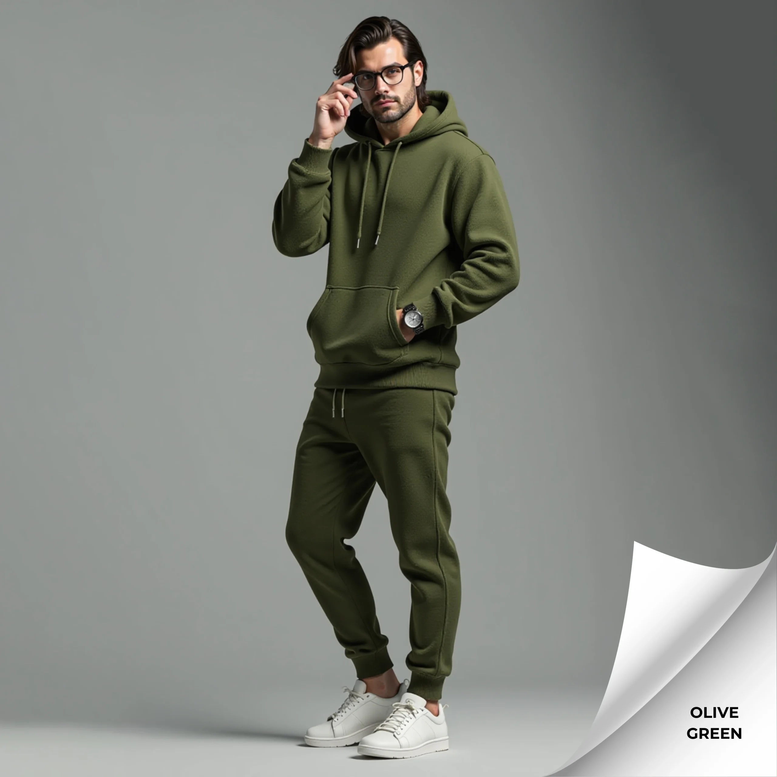Fleece Men's Hooded Tracksuit - Image 10