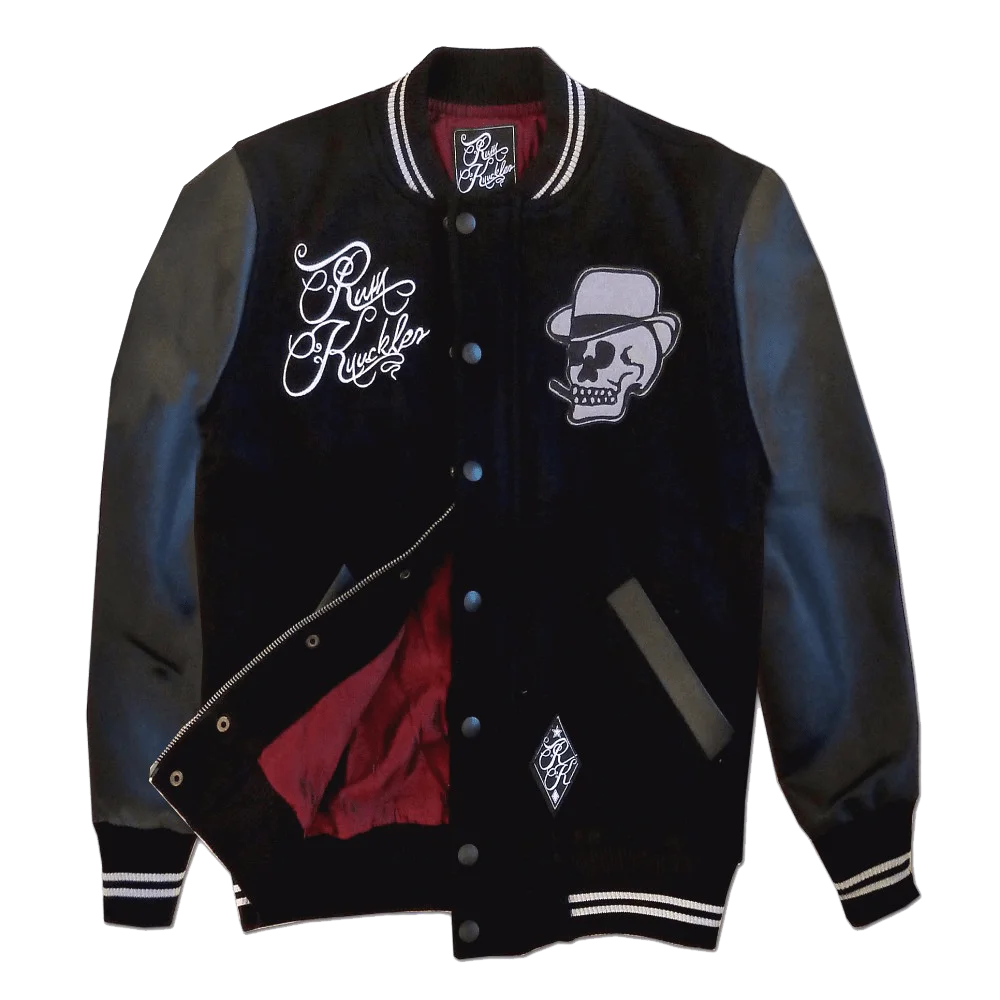 Leather Sleeve Varsity Jacket - Image 4